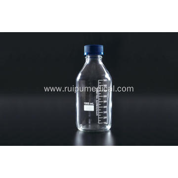 Reagent Bottle with Plastic Blue Screw Cap Clear